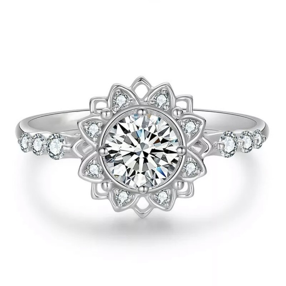 Silver Rings for Women Fashion Women Cubic Zirconia Jewelry - Picture 4 of 5